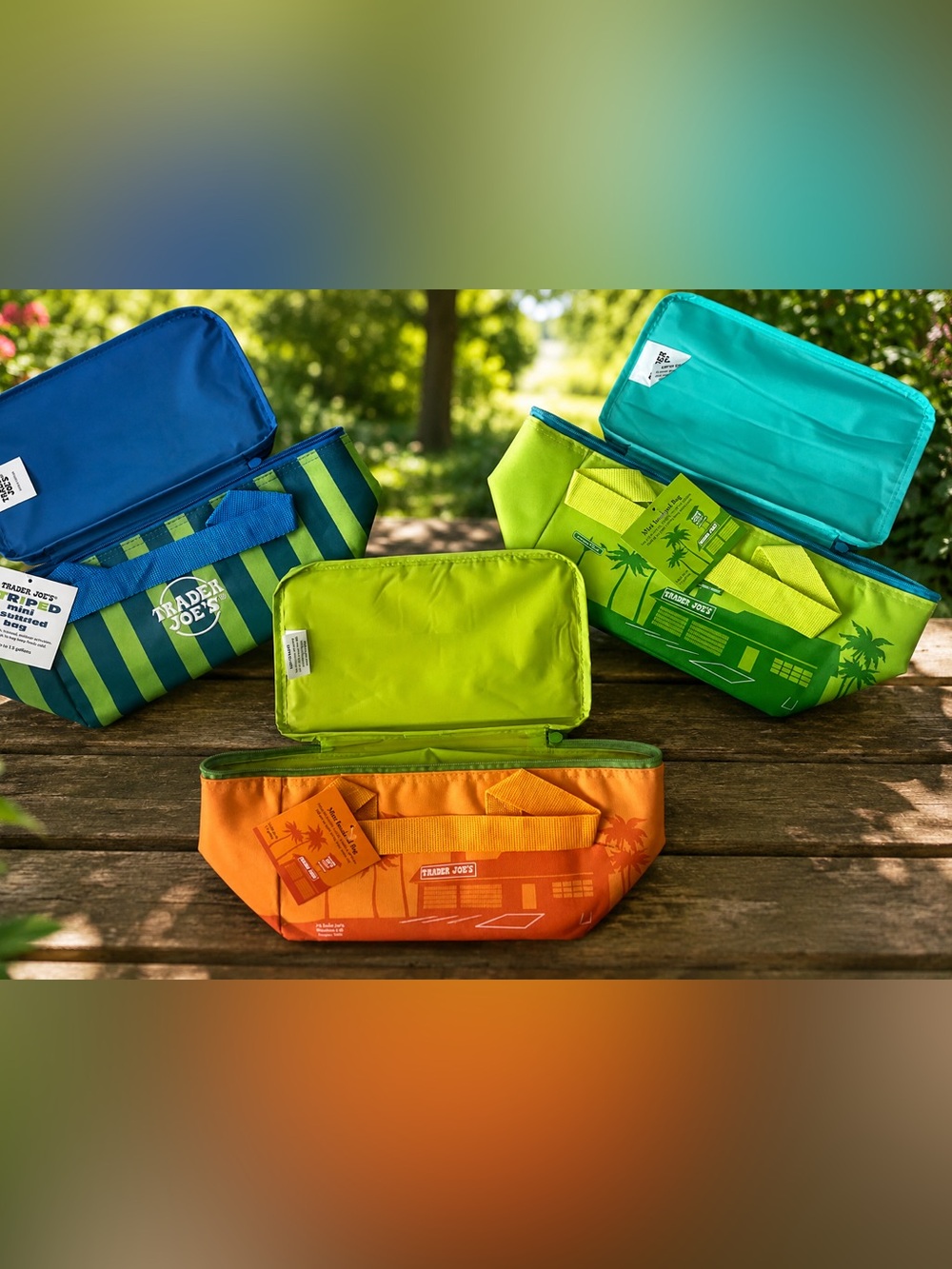 Trader Joe's Set/3 Mini Insulated Lunch Tote Summer Collection